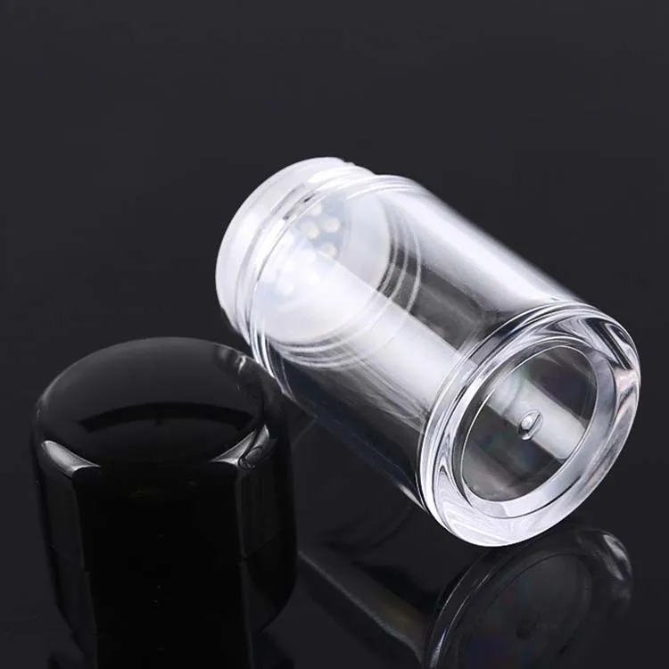 
Beauty Containers Small Plastic Cosmetic Jars 10 Gram Lip Balm Pot Black Lids 