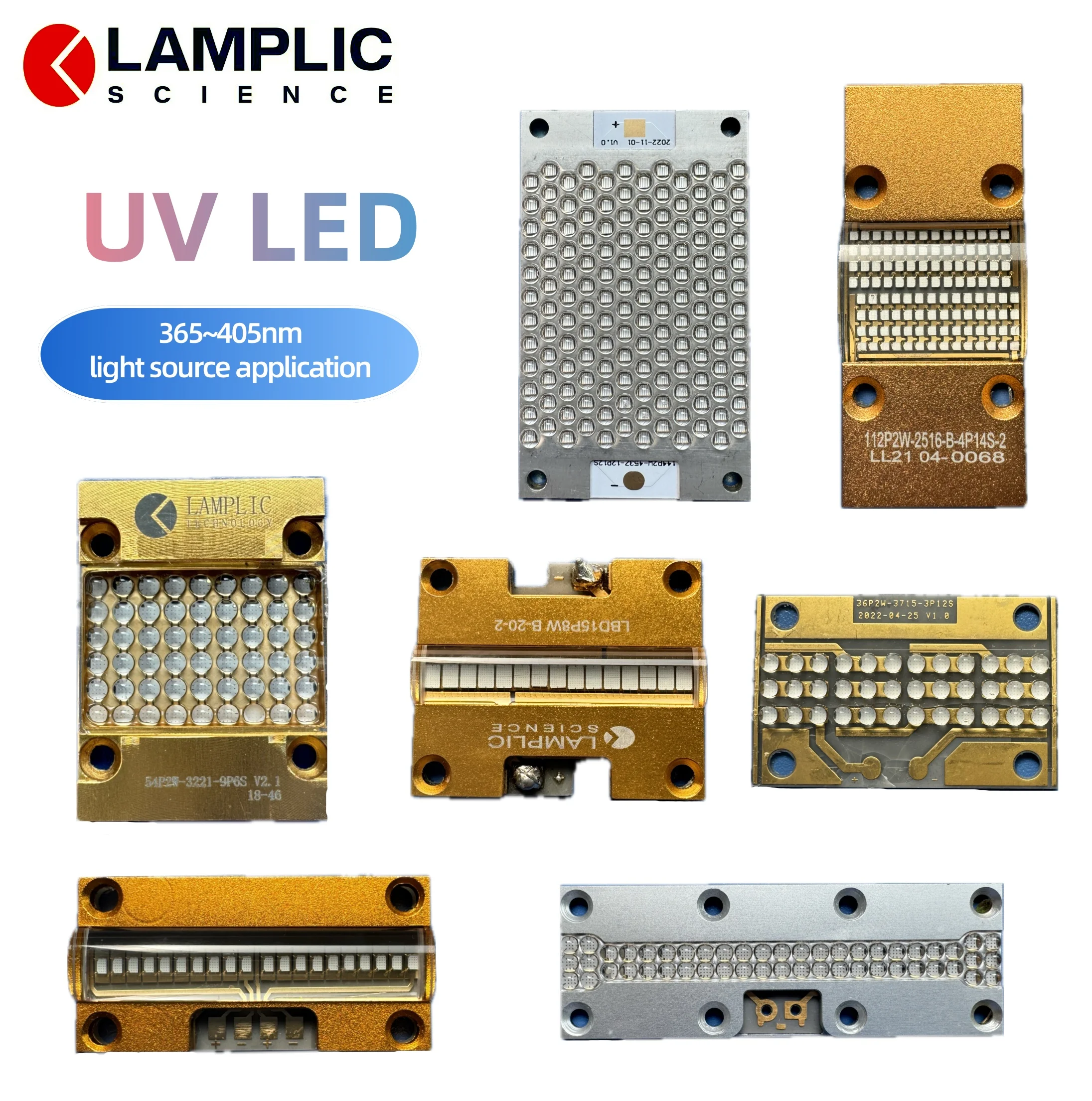 365nm 324W 32*36mm 48-54W/cm2 120deg SMD COB UV Lighting Board COB UV LED Module 10W Power 12mm UV Inspection Photocatalysis