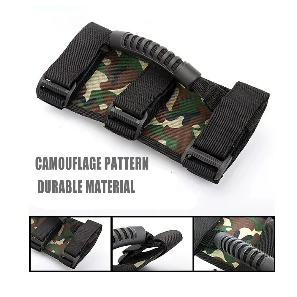 2 Pack Grab Handles for Off Road Trunk Roll Bar Grab Handles for YJ CJ TJ JK JKU JL JLU With 3 Straps