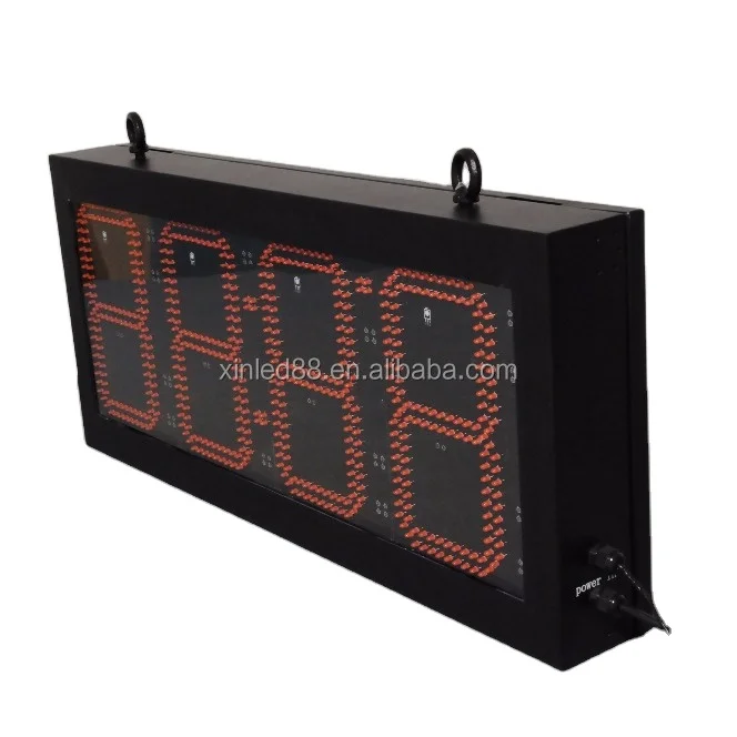 New product outdoor indoor 888888 8888 time temperature single color led sign for match