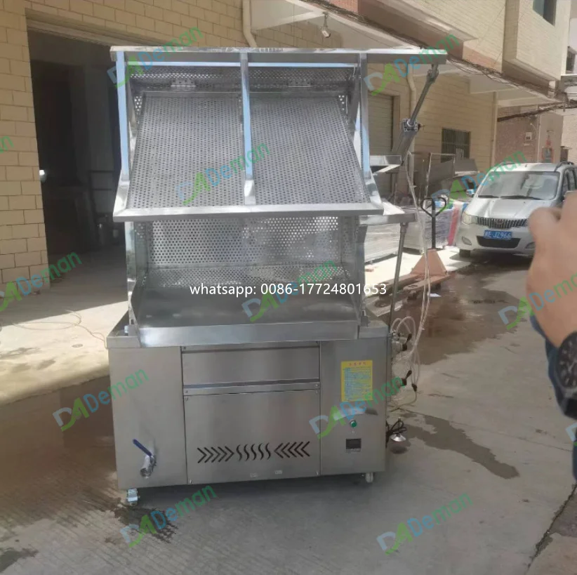 auto-discharge Tempura deep fryer okra mushroom frying oven cod fish chips frying machine