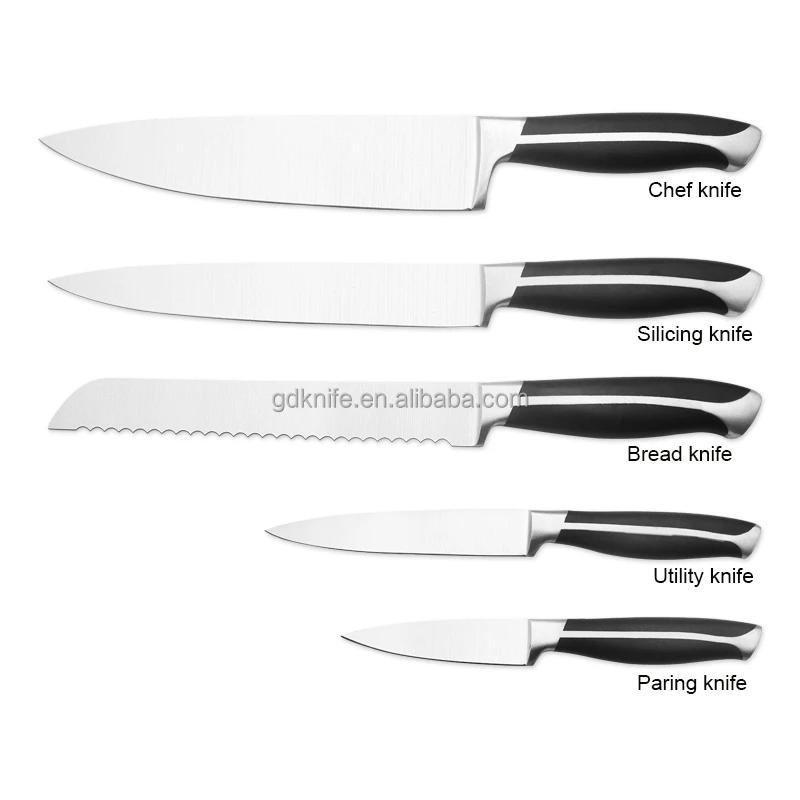 5 Pieces High Carbon Stainless Steel chef Kitchen Knife Set with Hollow Handle