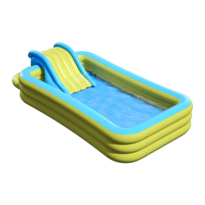 Custom Rectangular Inflatable Outdoor Family Size Swimming Automatic PVC Sunscreen Big Environmental Big Inflatable Pool