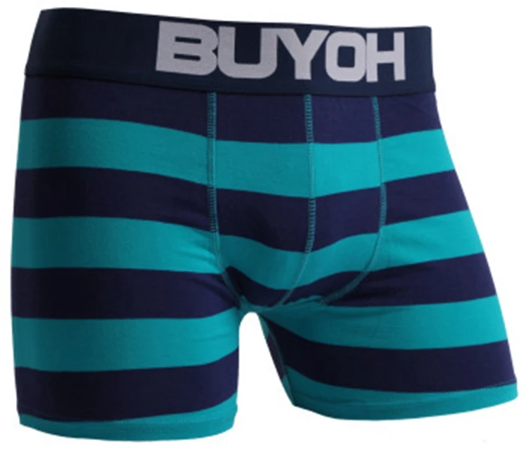 
Stripe pattern wholesale organic cotton seamless boxer brief mens underwear 