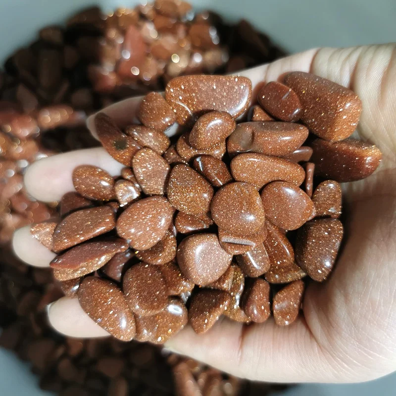 Wholesale hot sale  goldstone crystal stones crystal gravel stones bulk crystals tumbled stones