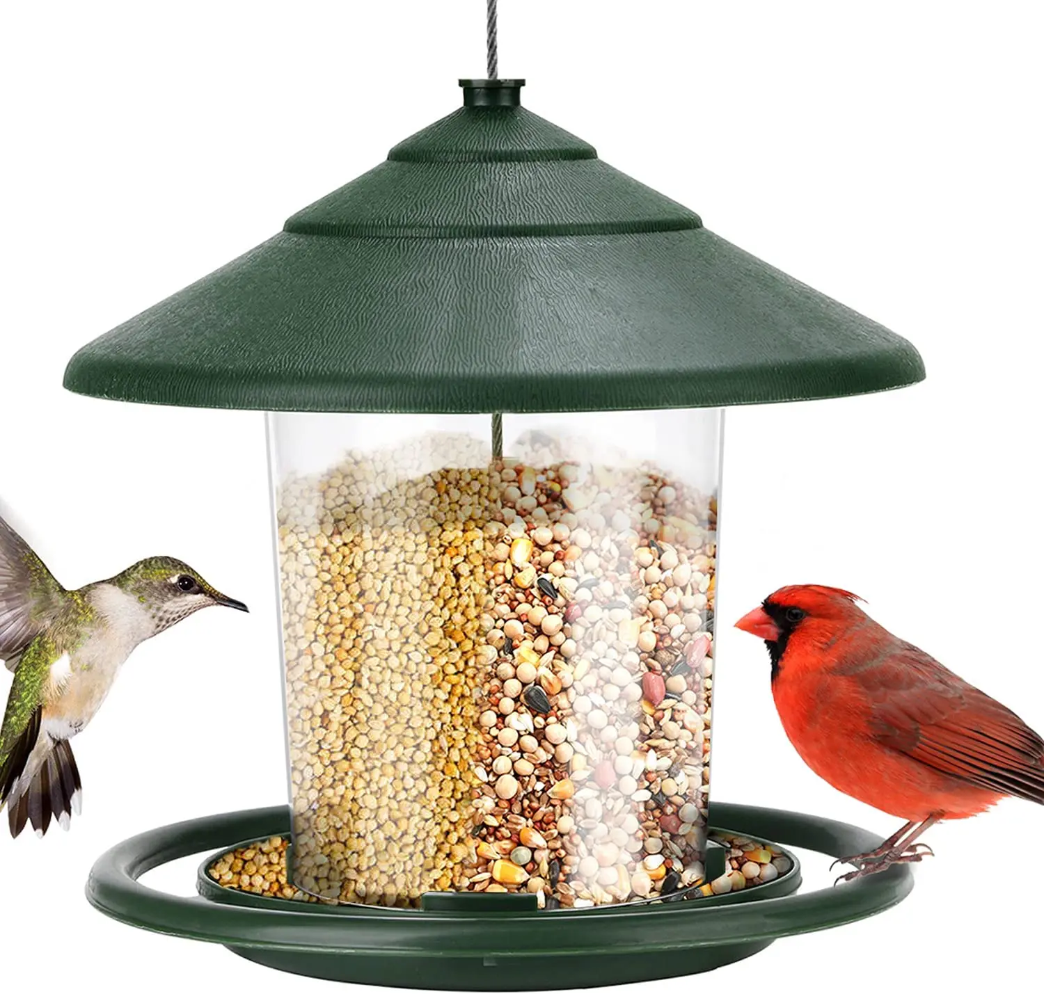 Squirrel Proof Hanging Wild Bird feeders, 2 lbs Seed Bird Food Feeder Hanging for Garden Yard Outdoor Decoration Bird Watchers