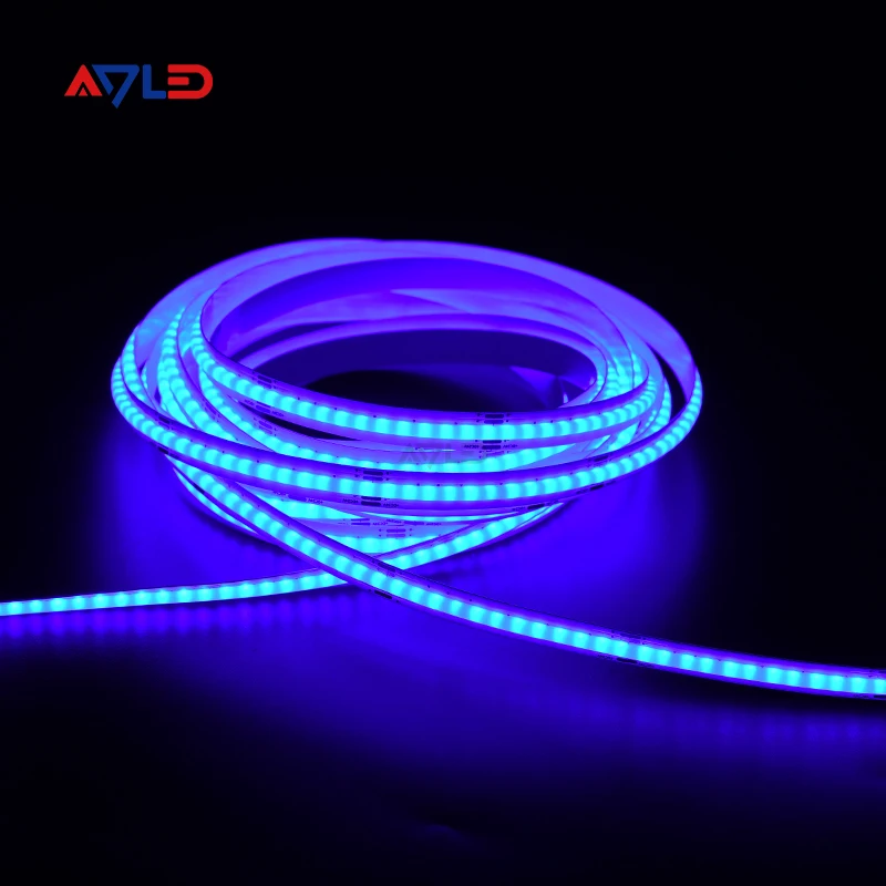 Ultra Thin Colorful DC24V 576LEDS COB Strip Light 14W RGB High Density Uniform LED Tape IP20 Rated With CE/ROHS Listed