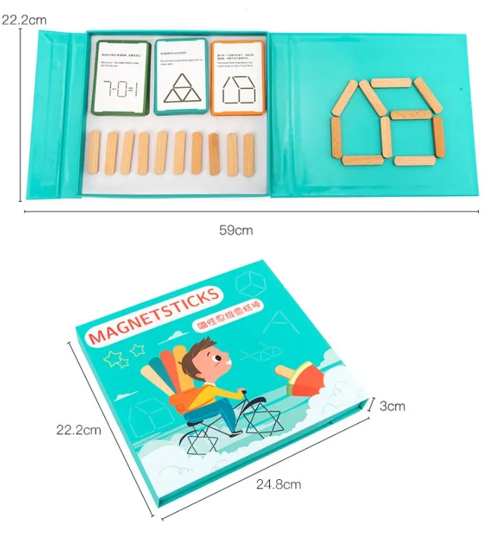 Thinking logic training Challenge geometric figure changes and thinking ability games Magnetic thinking ice cream sticks