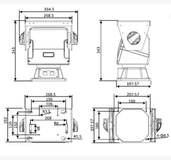 China Manufacturer Motorized Heavy-Duty Integrated Outdoor Intelligent Variable Speed Pan Tilt Motor CCTV Surveillance PTZ
