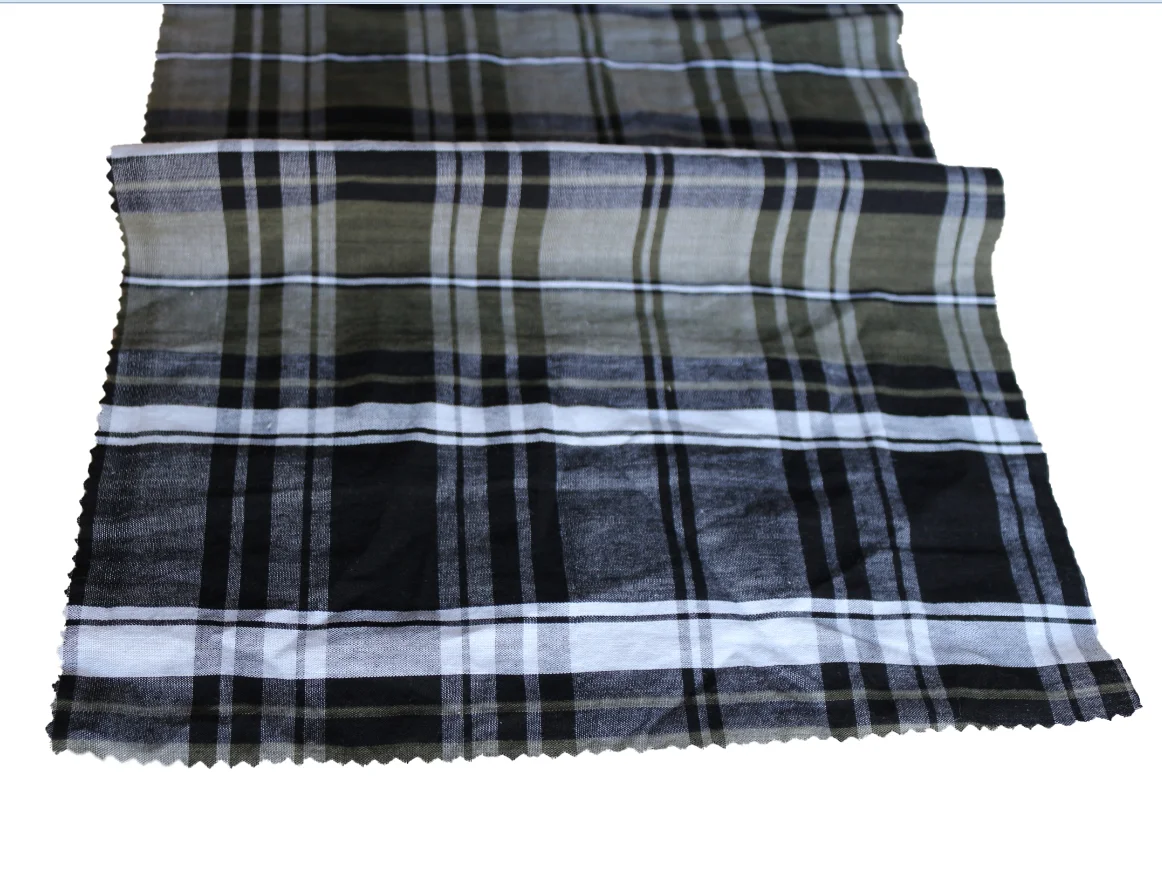 
100% cotton gingham tartan check plaid yarn dyed fabric for garment shirt 