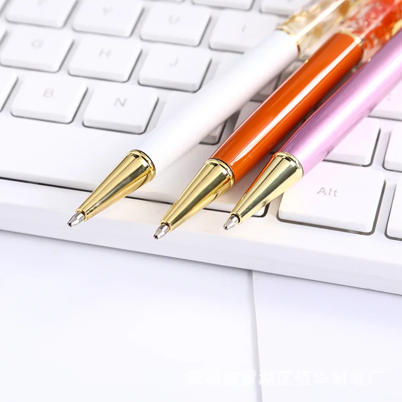 Жидкий Цветочный Кристалл подарок шариковая ручка цветочный зажим поворотная с пользовательским логотипом