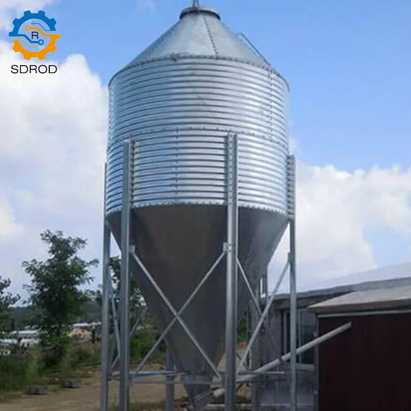 SDROD Brand Flat Bottom Steel Silo Corn Storage Professionally Construction Pellet Line Raw Material Storage