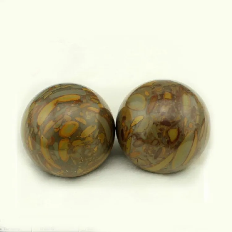 2pcs 50mm Chinese Health Exercise Stress Natural Jade Stone BAODING Balls Relaxation Relief Therapy Hand Care Tool