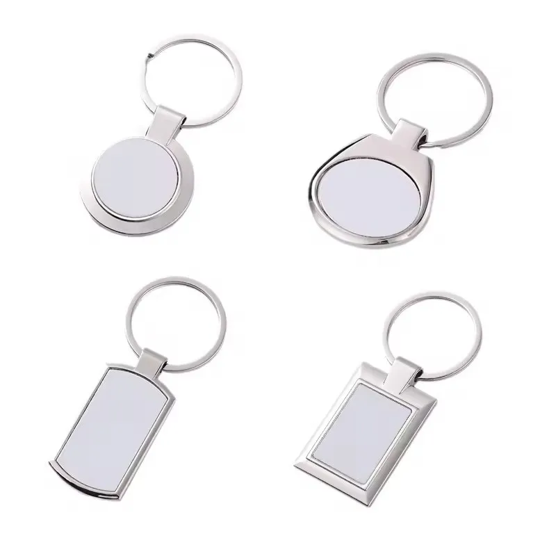 Wholesale Custom Logo Keychain Sublimation Alloy and Zinc Metal Light Keyring Leather Material for Souvenir Use