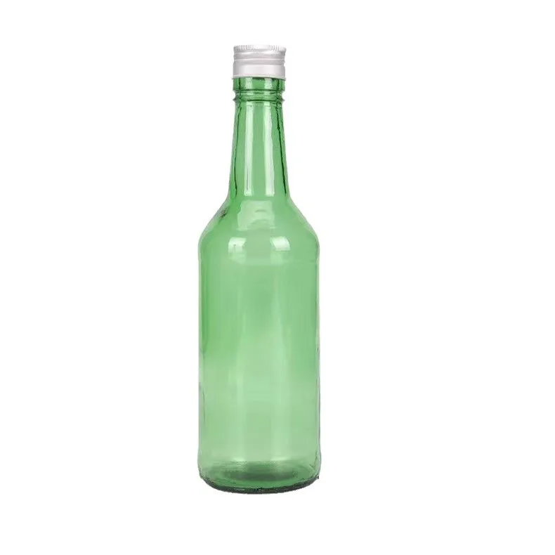China Manufacturer 360ml Soju Bottle Cheapest Factory Price Quality Wholesale Neck Soju Glass Bottle Green Korean Soju Bottle