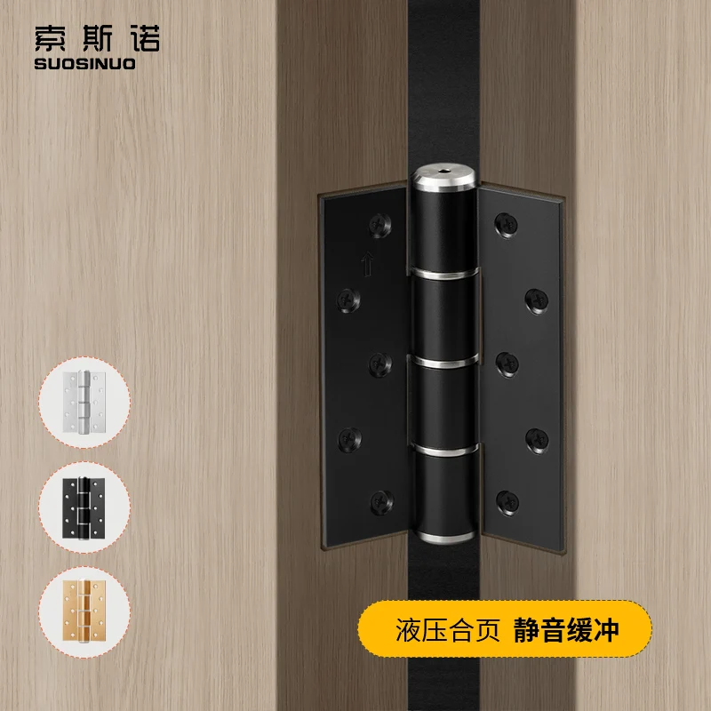 Heavy Duty Hydraulic E-type Buffer Door Hinges Automatic Soft Closer 5 Inch Spring Hinges For Wooden Door