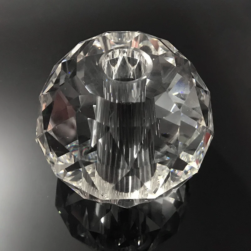 Machine Cut  Crystal Faceted Ball with through  hole