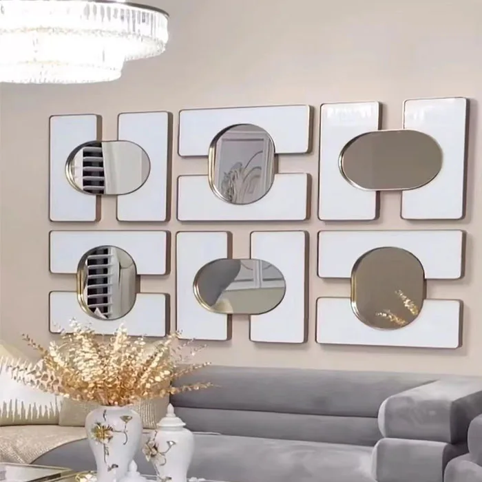 61CM 3D Modern Simple Iron Art Wall Hanging Light Luxury Creative Decoration Mirror Home Decor new dropshipping products 2024