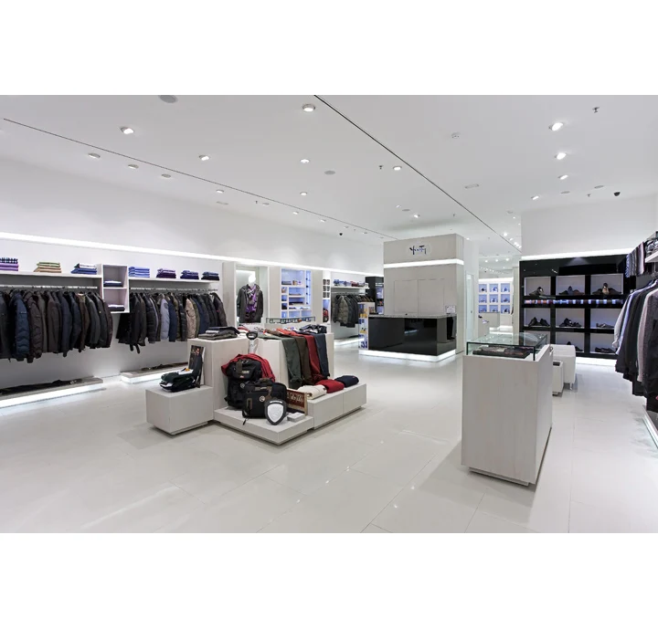 MDF Wooden Display Rack cloth display cabinet stand showcase Modern Tailor Shop ODM