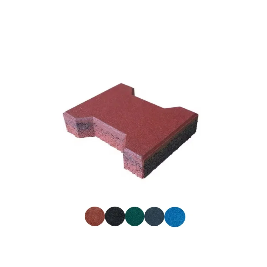 High Density Playground Flooring Tile Dog Bone Rubber Floor Paver Brick