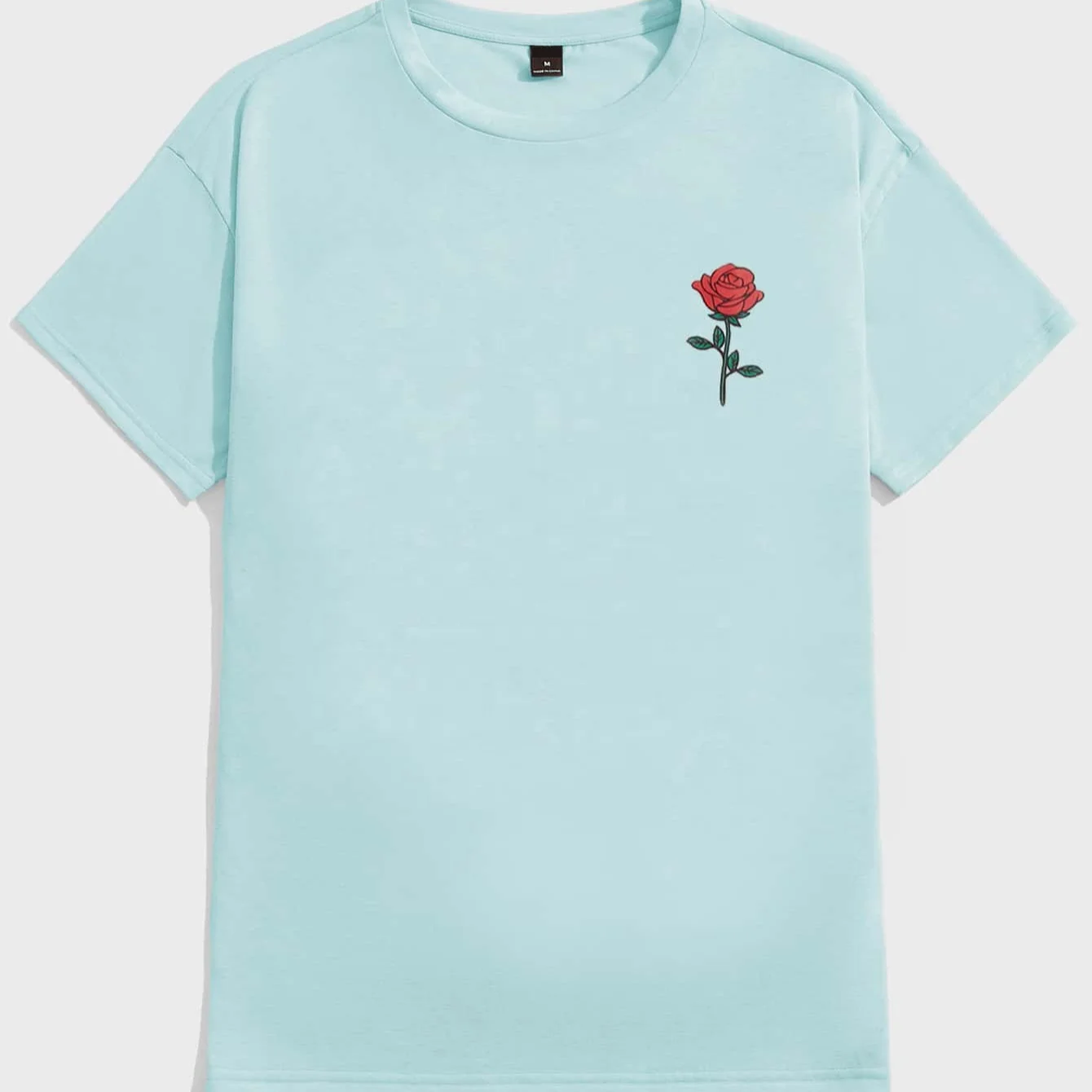 Pure cotton dropped shoulders loose T-shirt custom logo round neck short sleeve embroidery custom wholesale oversized T-shirt