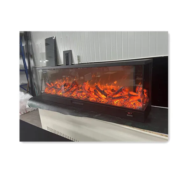 Customized Size 2 Sided 3 Sided Fire Flame Decorative Electric Fireplace Heater With Heating
