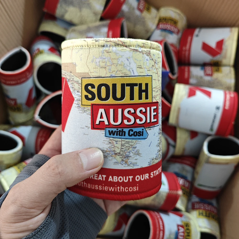 Stubby Cooler Promotional Black Sublimation Fullset Logo Printing Stubby Holder Beer Can Holder Neoprene Can Cooler with Base