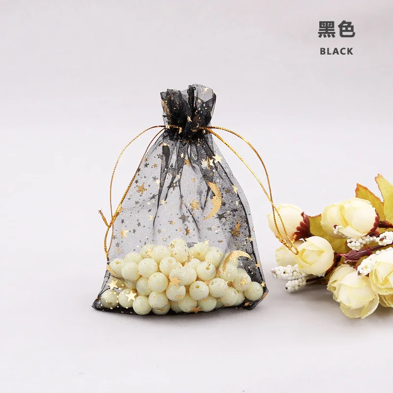 Gold Star Moon Yarn Packaging Bag Beam Mouth Gift Bag Ornament Candy Christmas Gift Packaging