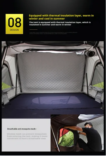 Fully Automatic Outdoor Hard Shell Folding Car Roof Tent for Off-Road & Camping Self-Driving Tours