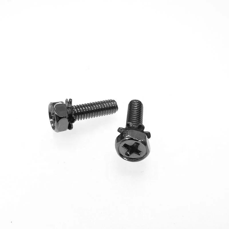 KINGTOWER Customization Fastener Terminal Block Screw With Washer Cross Slotted Pan Head Combination Screw