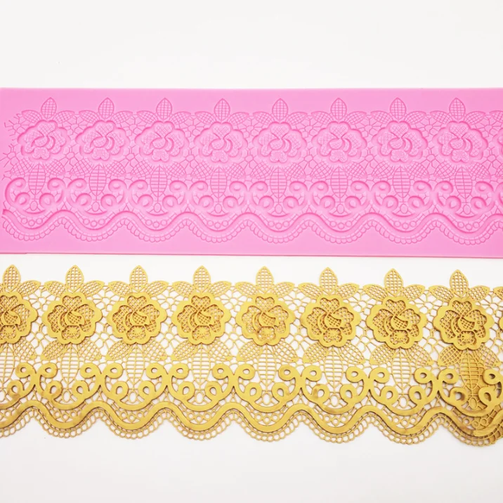Homesun New peony flower bud silk cake silicone mold DIY Baking fondant tool Silicone lace pad