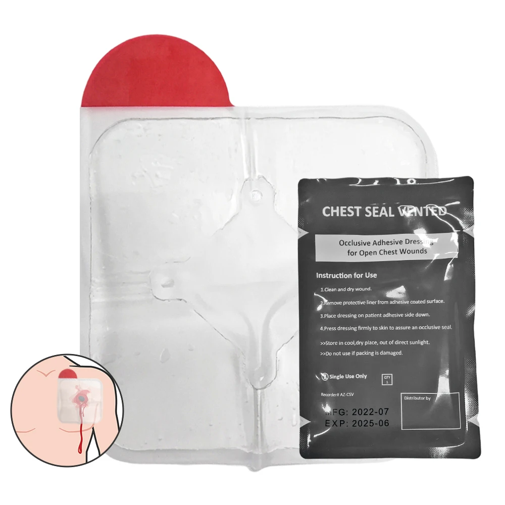 Ce Approved MST Trauma Tactical First Aid Chest Seal Dressing For first aid vented chest seal chest seal