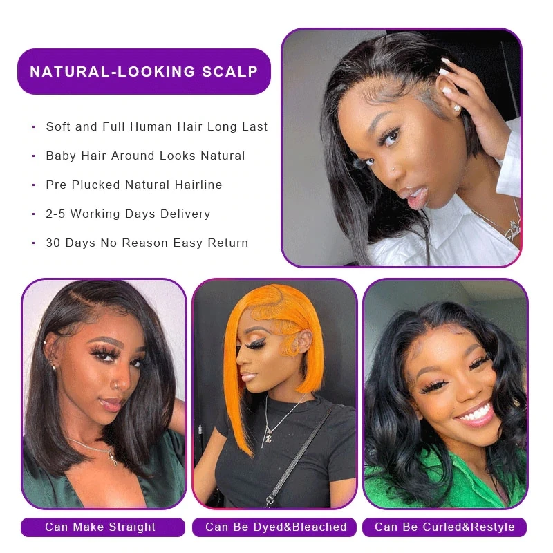 Berrysfashion Brazilian Short Cut Curly Lace Front Wig For Black Women Human Hair Curls Closure Wig Tpart Wigs Virgin Cheap