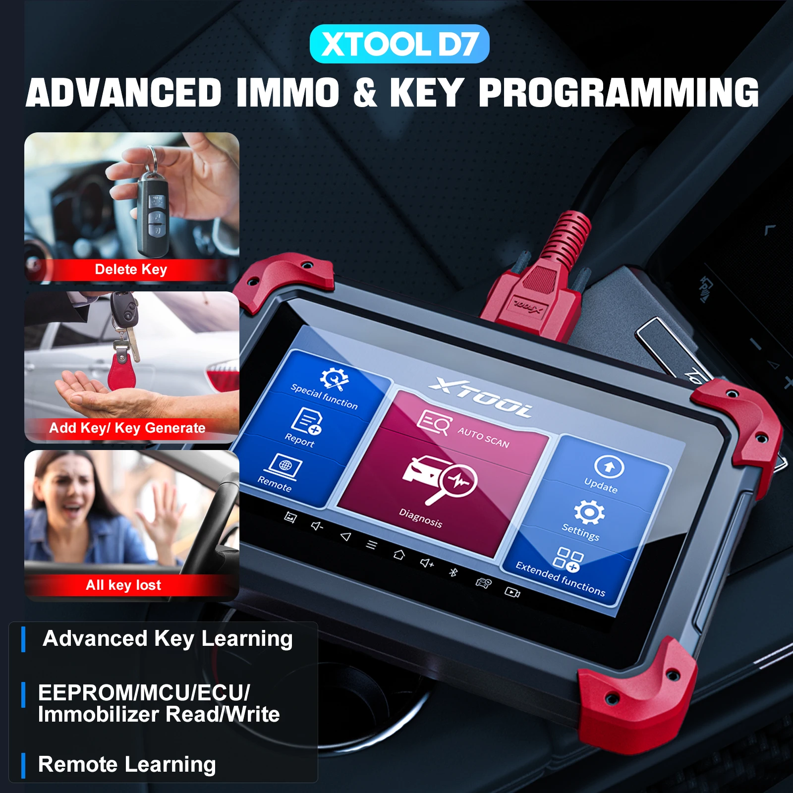 Автомобильный диагностический сканер Xtool D7 obd2