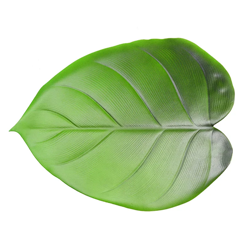 Tabletex waterproof home party decoration mat green EVA leaf placemat banana leaf mat