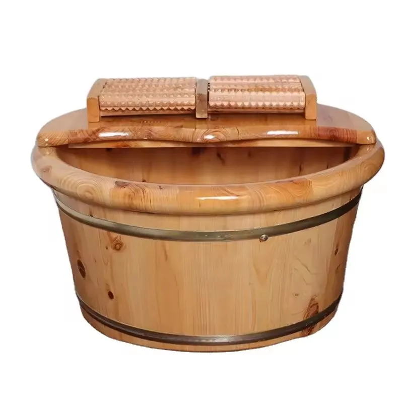Handmade Thick Cedar Wood Health Preservation Foot Tub Spa Foot Environmental Protection Bath Bucket
