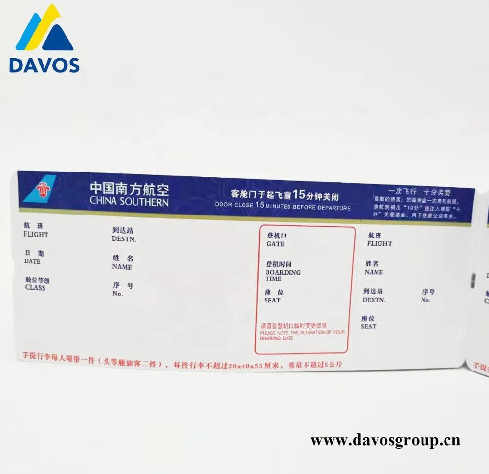 Factory price thermal paper Baggage tag  in airport   entrance ticket/admission tickets
