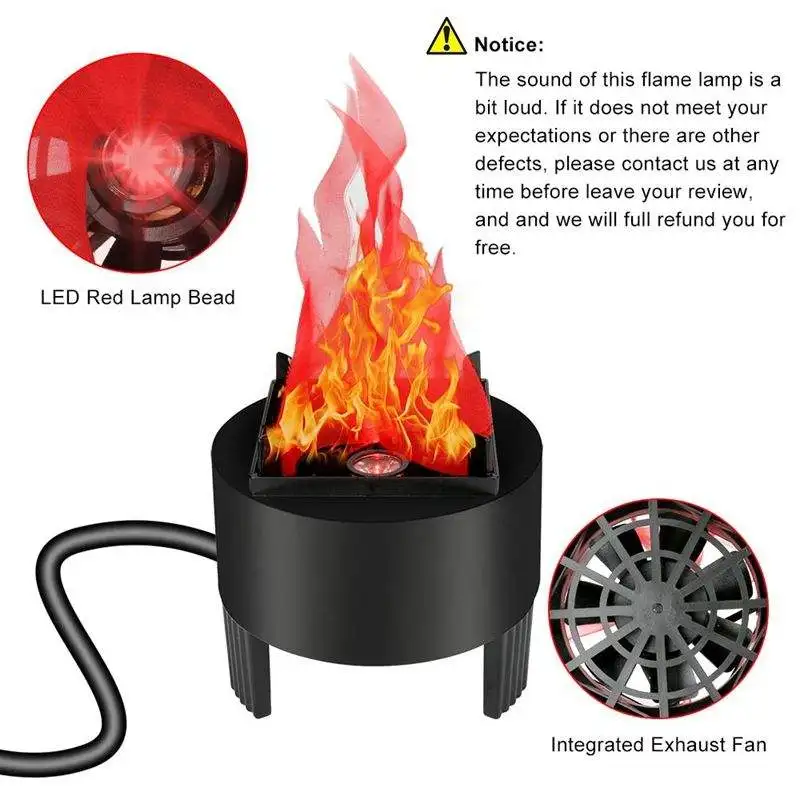 3d Led Fake Silk Fire Flame Flame Effect Light With Fake Flames
