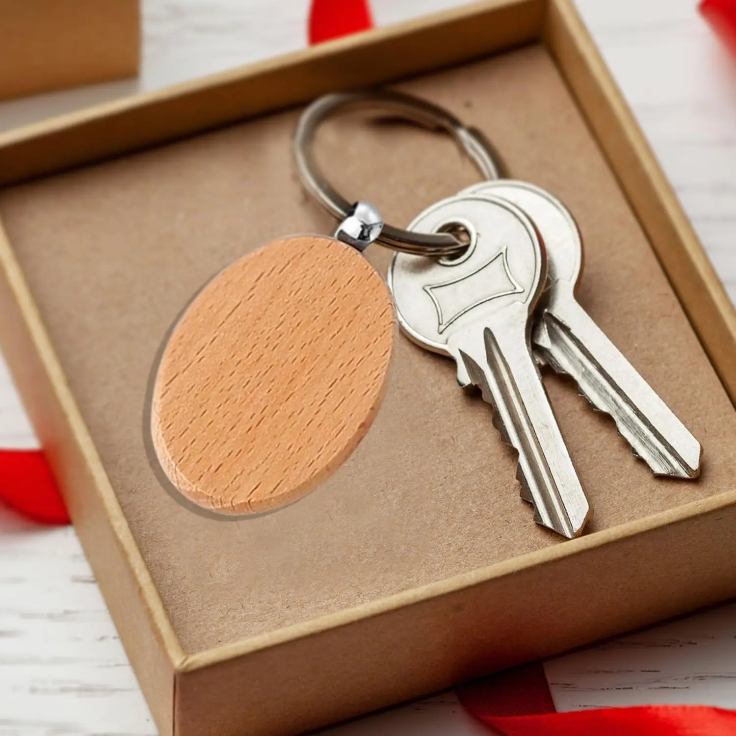Daily Life Convenient Use Decoration Different Shape Wooden Keychain Blank