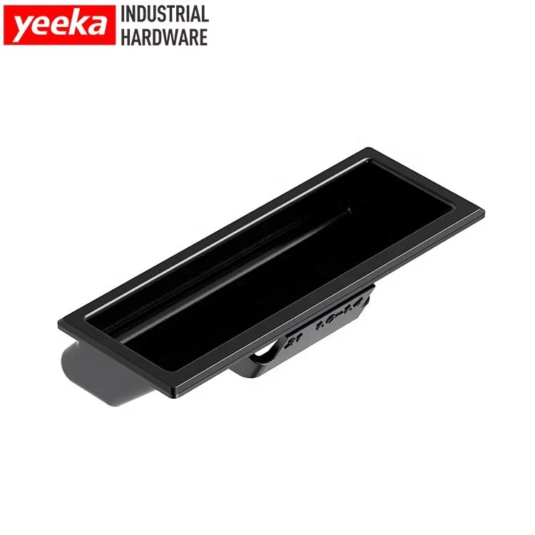 YEEKA Industrial Hardware Black ABS Pocket Pulls Handles ,plastic Handle Pocket Pull Home Furniture Furniture Handle & Knob Logo