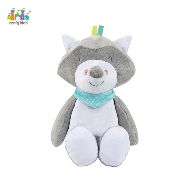 Konig Kids Soft Koala Bear Raccoon Stuffed Animal Push Sleeping Plush Toy With Music Lights
