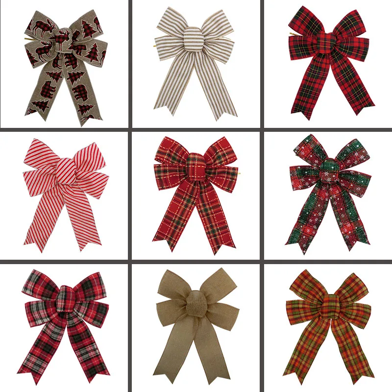 Christmas Tree Bow Decoration Long Style Naturalwired Jute Bow Christmas Tree Tooper Burlap Bow