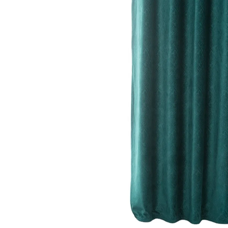 American Style Custom Fashion Ready Made Luxury Emboss Stamp Print Velvet Blackout Window Curtain For The Living Room