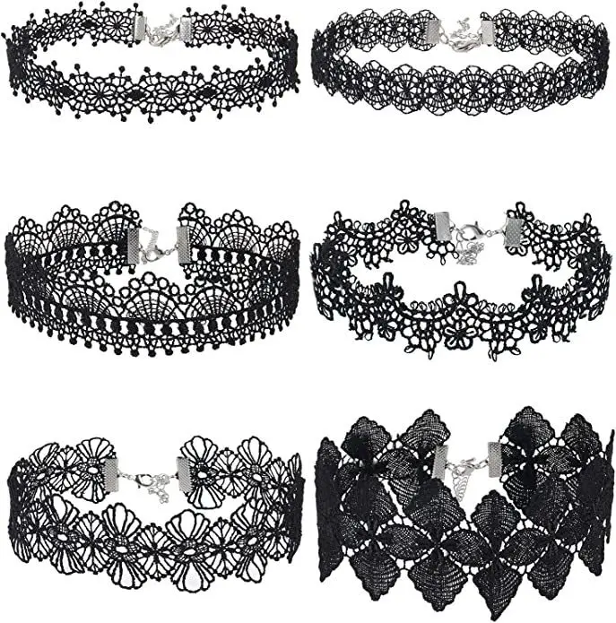 2024 New Spring And Summer Models Wholesale Euro-American Dark Collar Hot Black Lace Choker