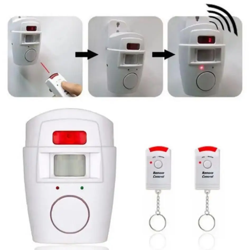 Wireless Motion Sensor Alarm Security Detector Alert System with Remote Control Indoor Outdoor Alert System with Remote Control