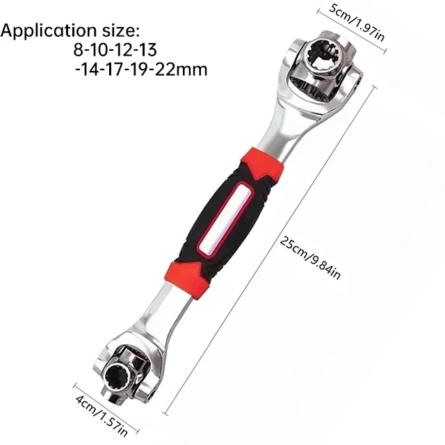 Factory wholesale wrench 8~22mm strong magnetic 8 in 1 360 degree rotary multi-function socket wrench