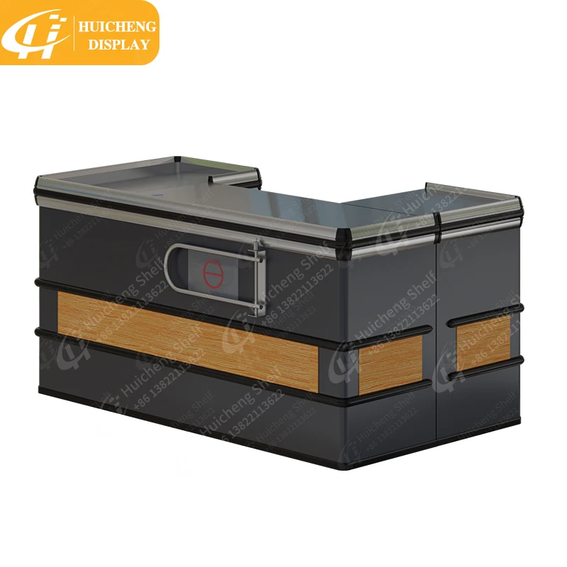 metal supermarket checkout counter Equipment shop cash counter design with forbidden door cashier counter