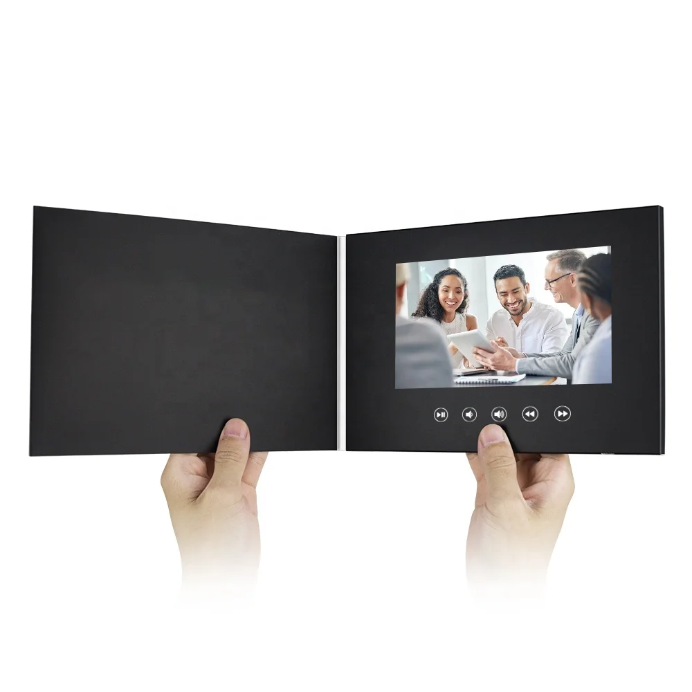 Promotion 7 inch hd lcd screen videocard video postcard digital video box with lcd screen video brochure for gift