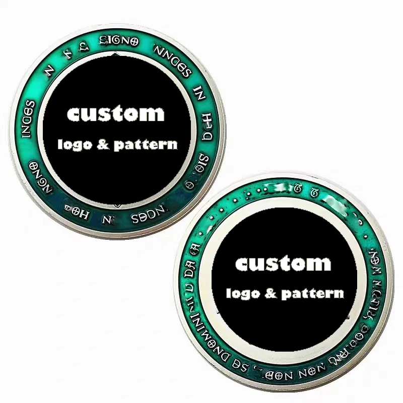 Factory Custom Wholesale Metal Antique Gold Plating No Enamel Challenge Coin with Flat Edge