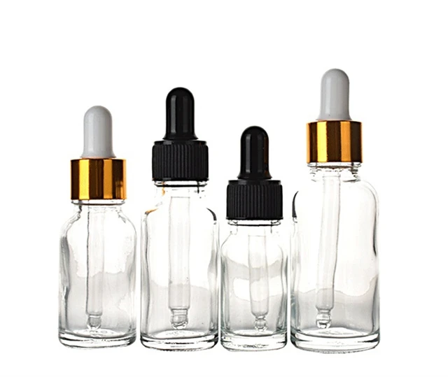 Essential oil bottle matte transparent essential oil serum glass dropper Glass Bottle with Calibrated Glass pipette
